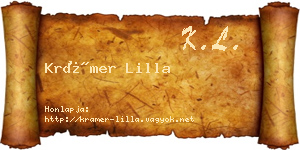 Krámer Lilla névjegykártya